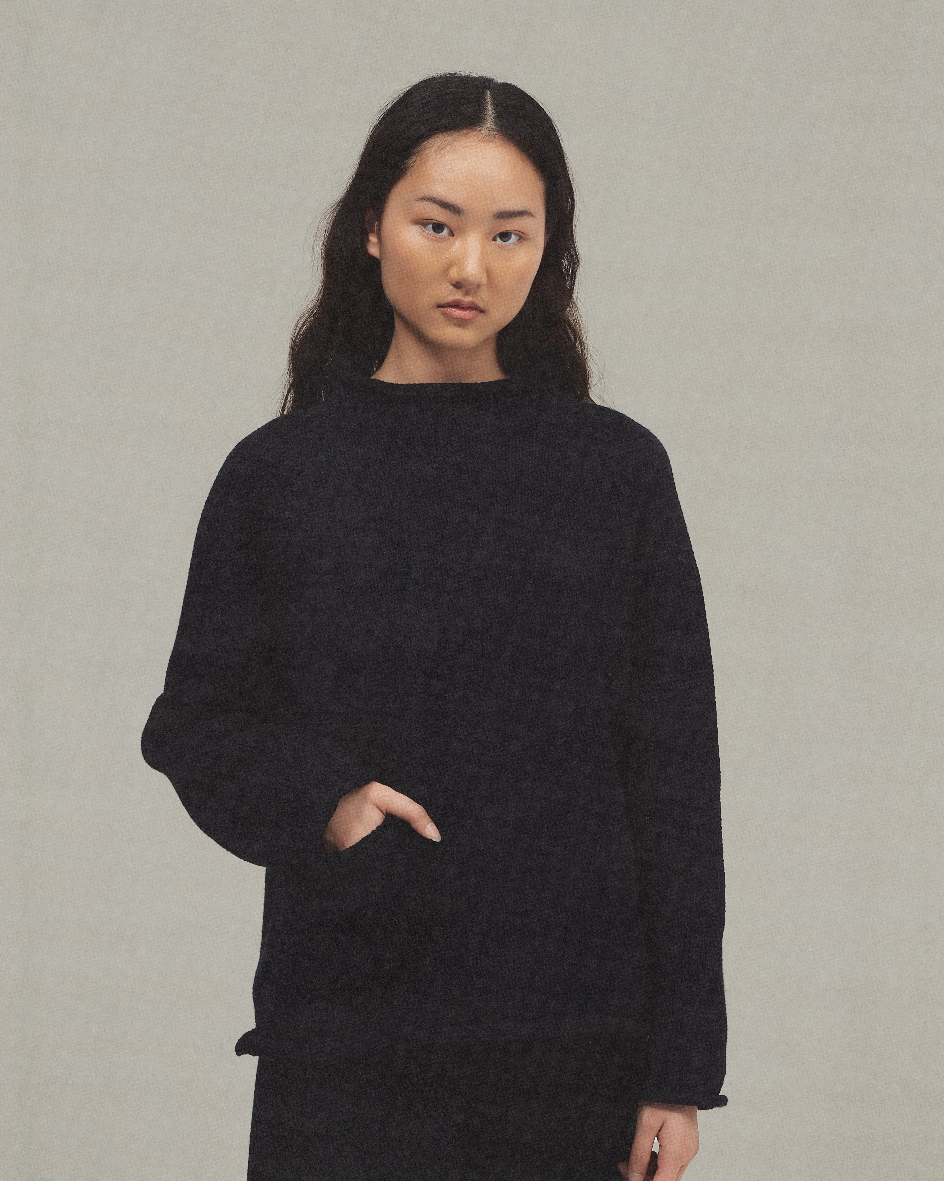 Indigo Cotton Fisherman Sweater, Black – XENIA TELUNTS