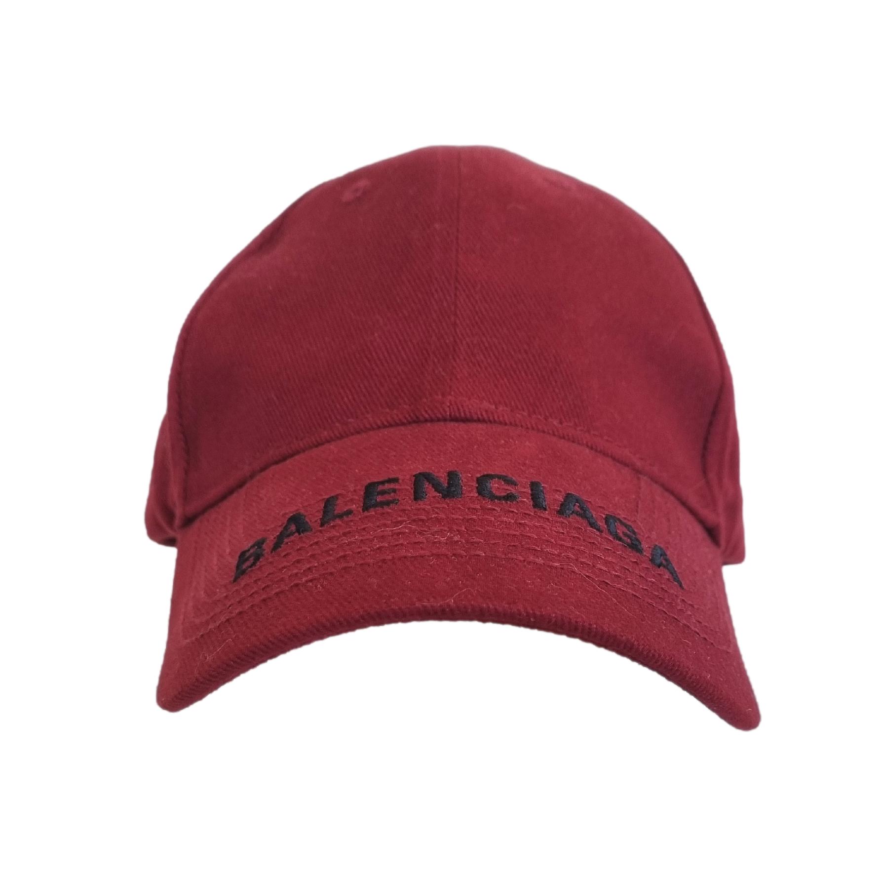 Balenciaga Baseball Cap Hat Men Size L Bordeaux-Black - Soledad