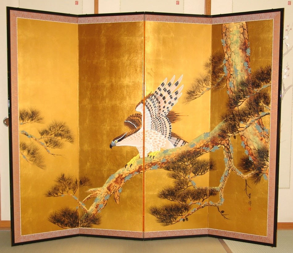 金屏風 日本画金屏風の製造/通信販売(通販) 御子柴屏風店