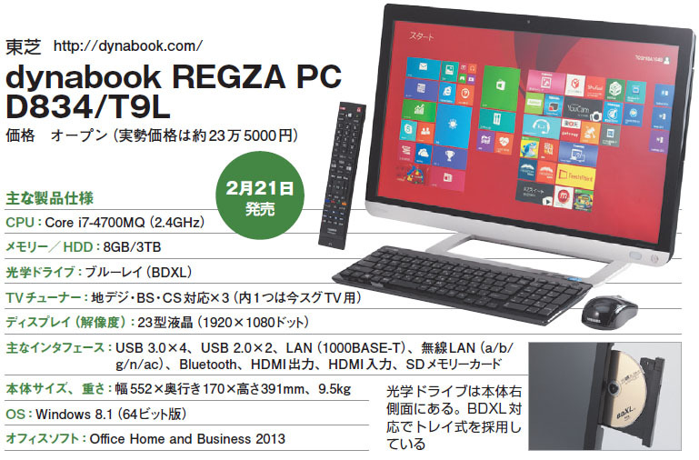 テレビ機能が充実の液晶一体型「dynabook REGZA PC」 | 日経クロス