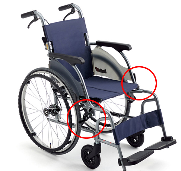 超軽量 自走用車椅子CRT-1 背折れ式・介助ブレーキ付・エアータイヤ