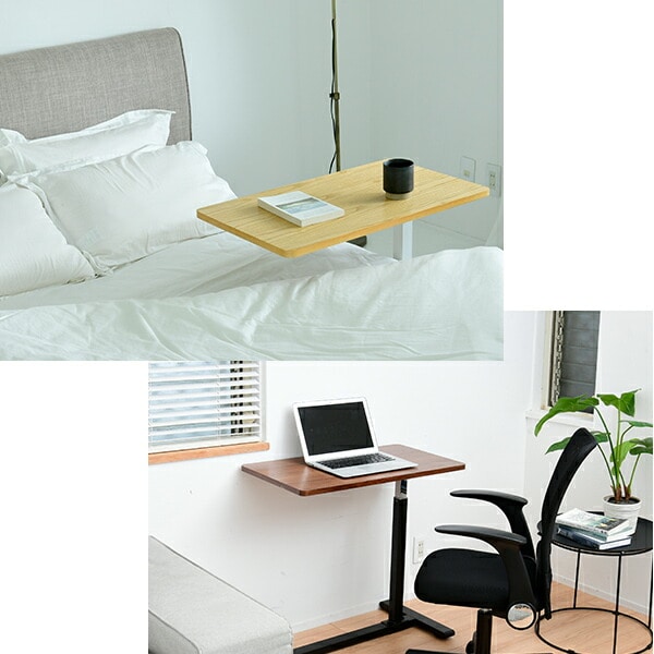 昇降テーブル キャスター付き 簡単スムーズ昇降 高さ60-95 幅70 奥行40