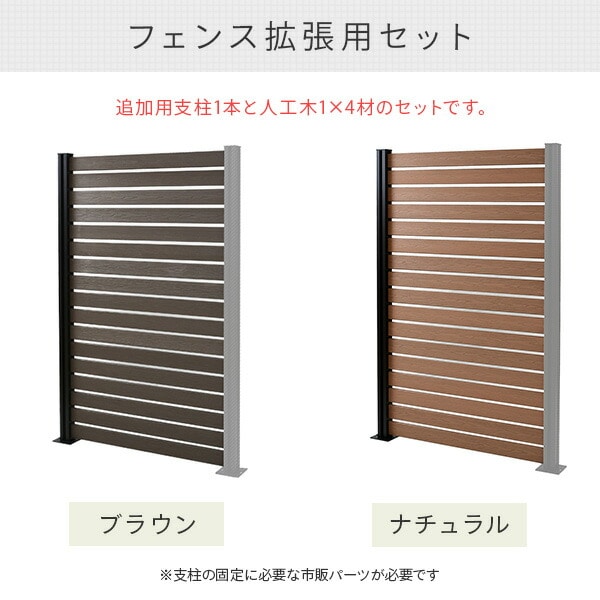 人工木フェンス ボーダー (幅120 高さ187cm) フェンス拡張セット 支柱