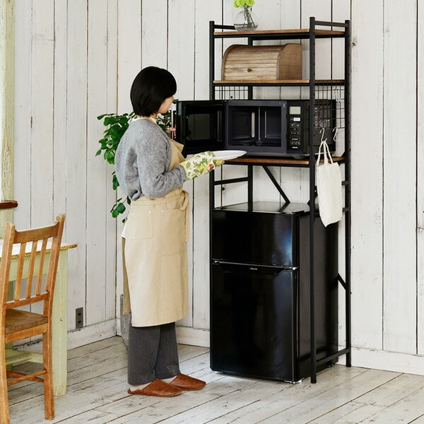 冷蔵庫上ラック ゴミ箱上ラック 幅59.5 奥行41.5 高さ180cm | 山善