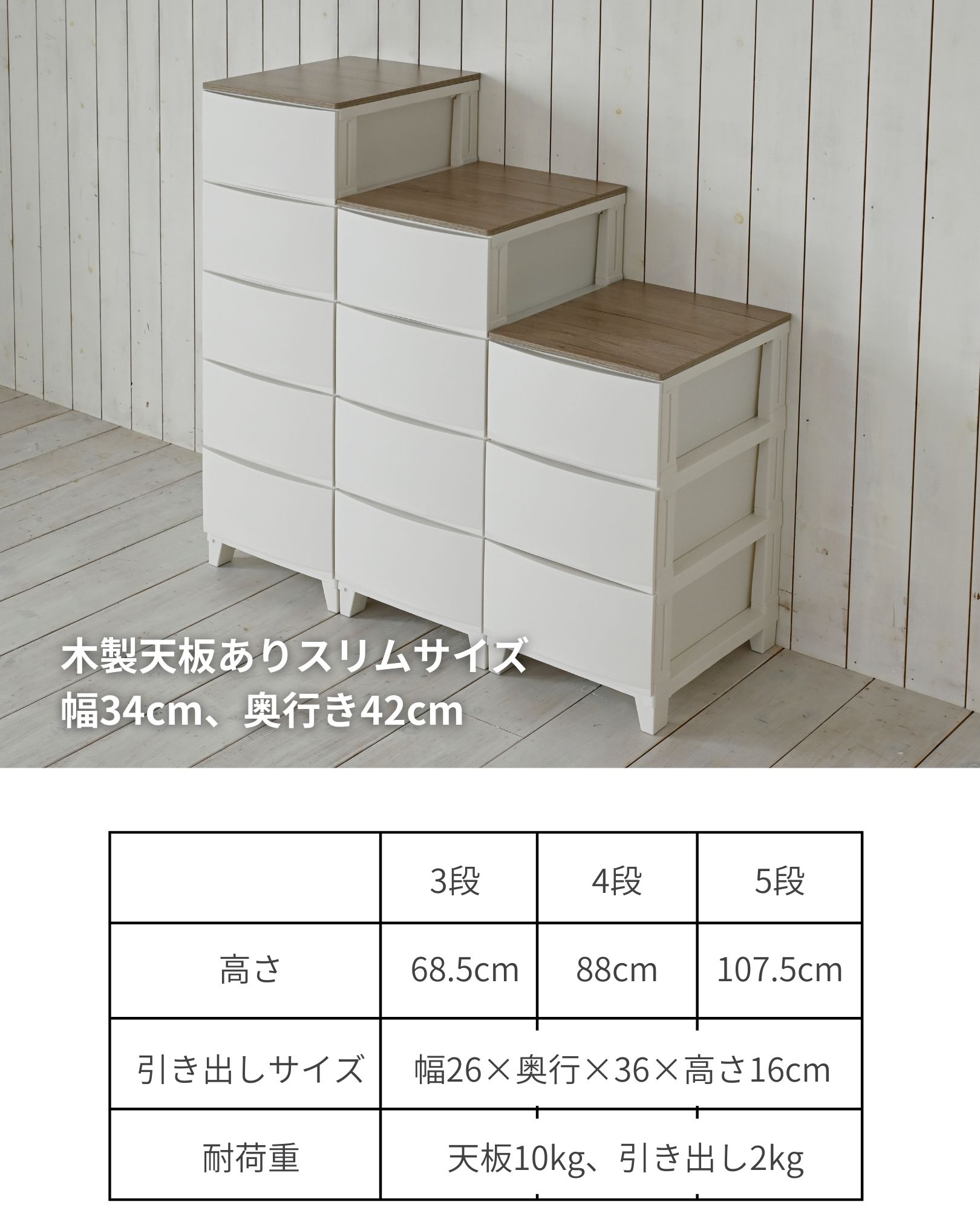 ルームス チェスト 衣装ケース 3段/4段/5段 スリム/ワイド サンカ