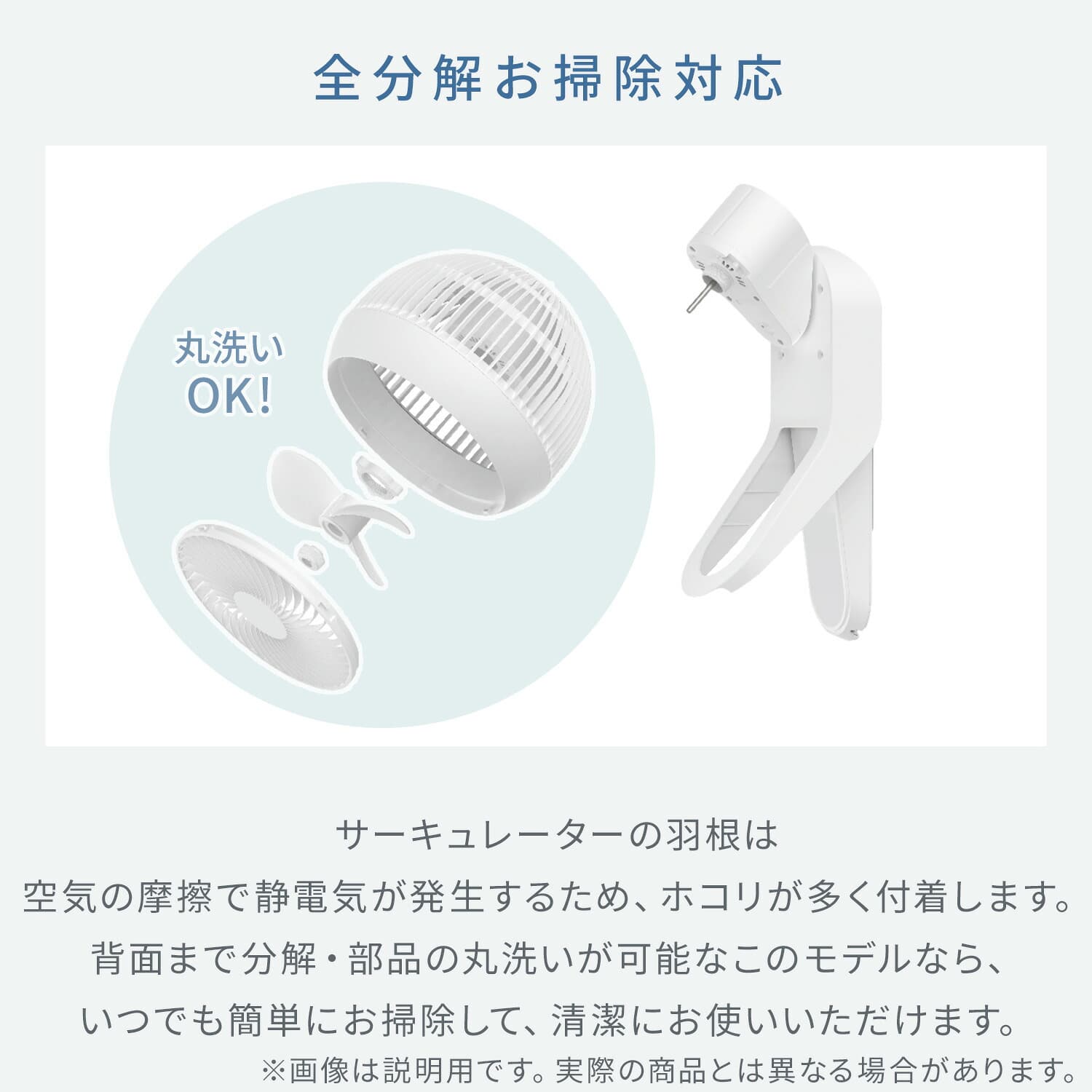 壁掛け 洗える サーキュレーター DC 360度首振り 山善 | 山善ビズコム