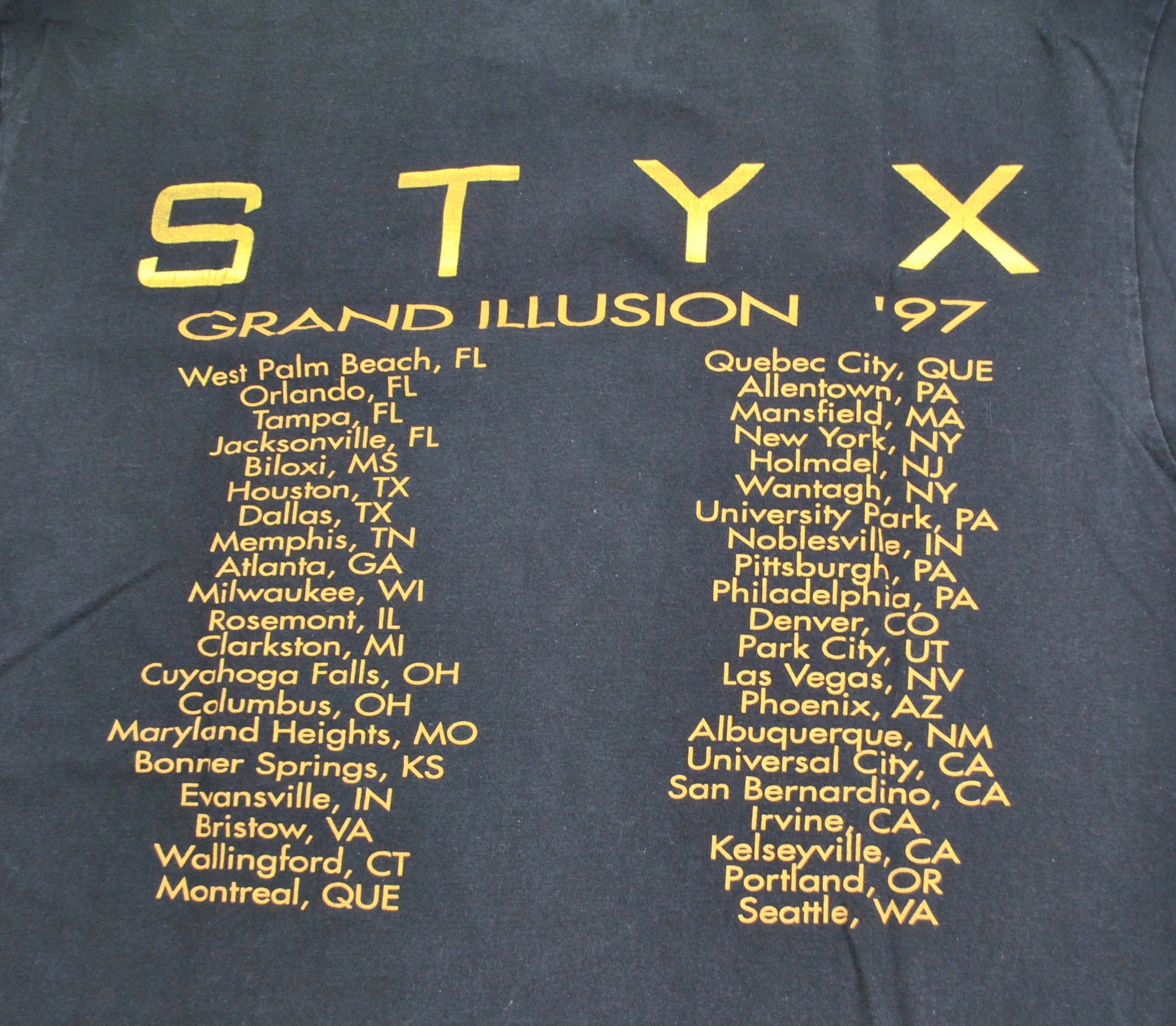 Vintage Styx 1997 Tour Shirt Size X-Large – Yesterday's Attic