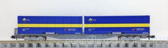 西濃運輸コンテナ付き コキ107が入線しました。TOMIX 97902 限定品 4両