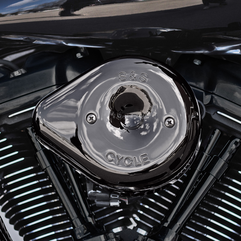 S&S□クラシックティアドロップ エアクリーナーキット クローム 【07