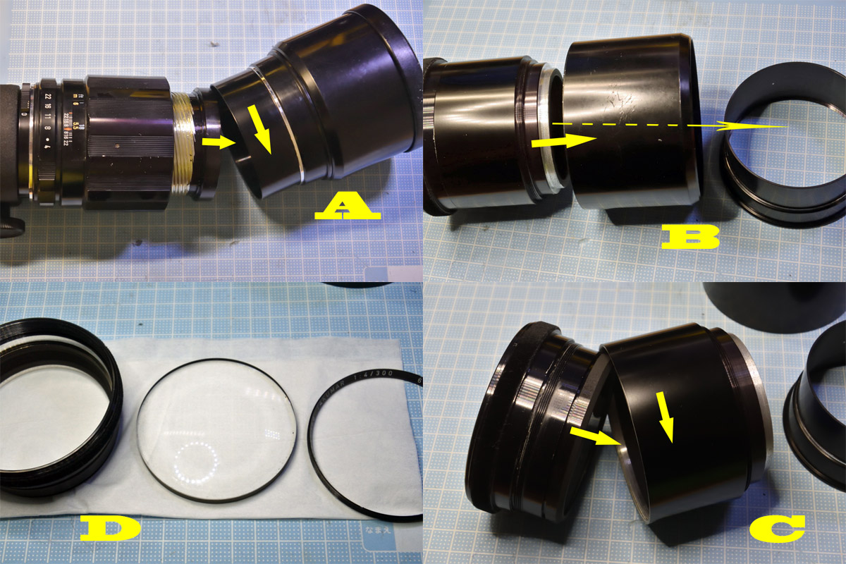 ペンタックス「Super-Multi-Coated TAKUMAR 300mm F4」分解・清掃