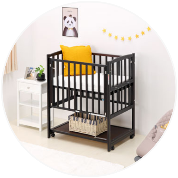 添い寝タイプベッド用組立金具セットキャスター付 | 国産ベビーベッド