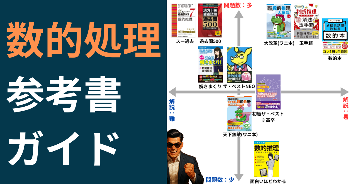 公務員試験の数的処理おすすめ参考書・問題集20選を徹底解説【レベル別