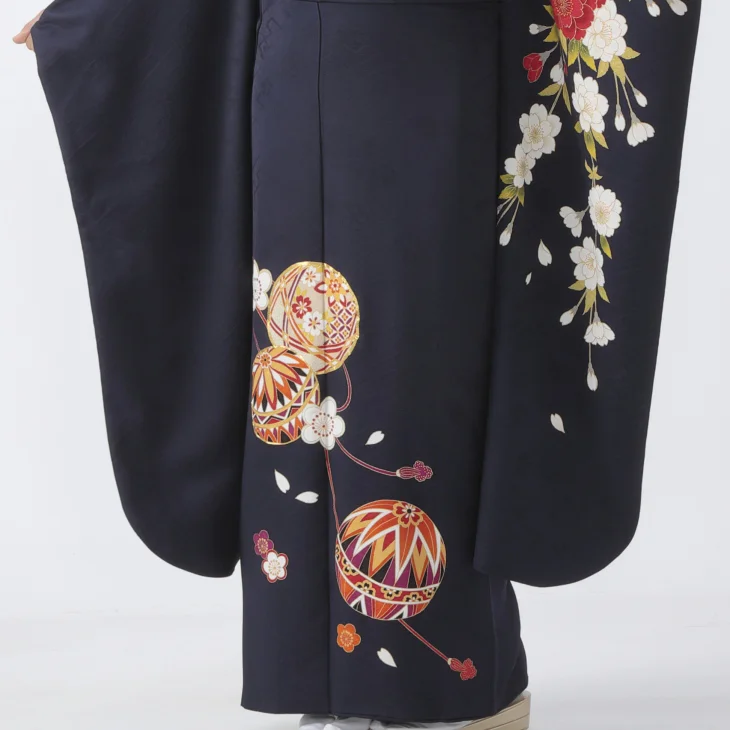 f0522022r】【青・紺系】振袖 レンタル フルセット Lサイズ 【状態:S