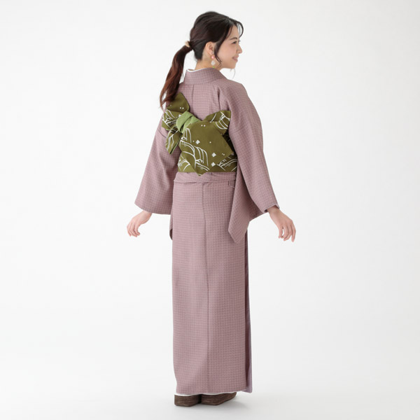 e2212201】洗える着物 江戸小紋 千鳥柄 千鳥格子 袷 京都きもの友禅