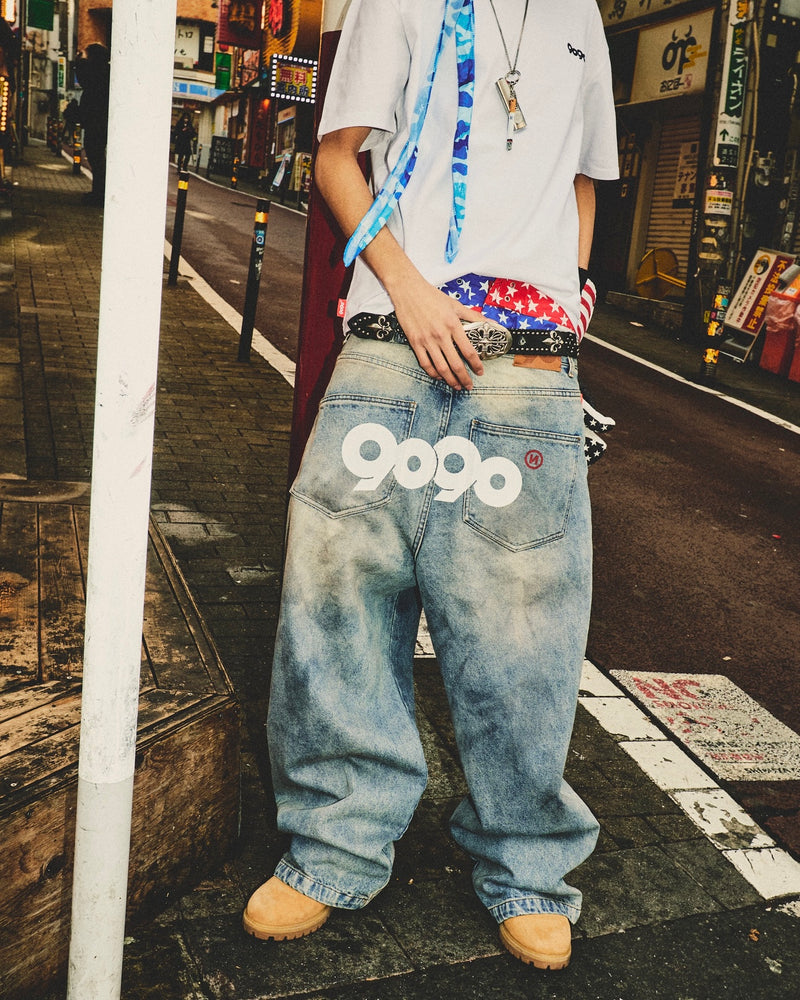 9090 OG Logo Painted Denim Pants – YZ