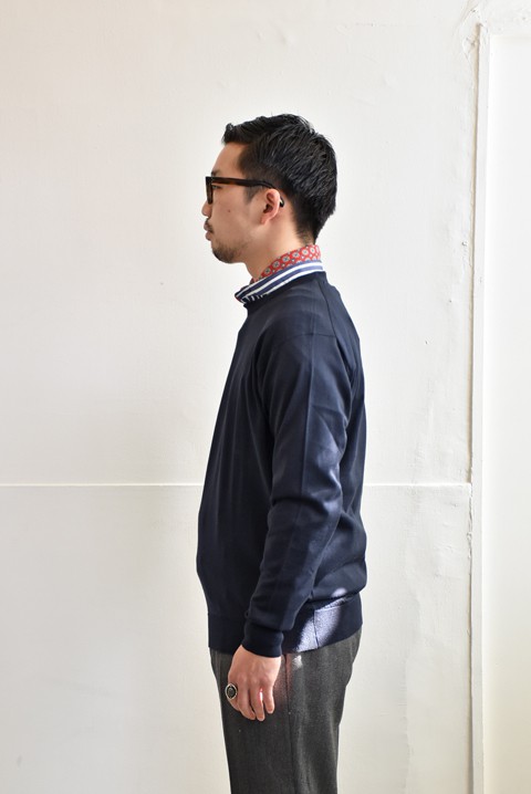 JOHN SMEDLEY（ジョンスメドレー） クルーネックニット ネイビー - ZABOU