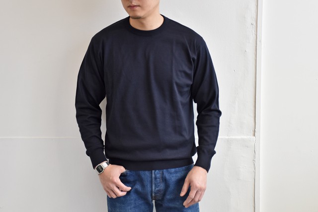 JOHN SMEDLEY（ジョンスメドレー） クルーネックニット ネイビー - ZABOU