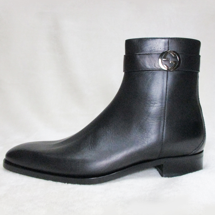 蔵在庫検索 / GUCCI グッチ インターロッキングGG 114415 レザーブーツ
