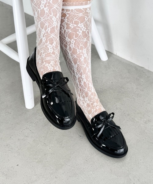 Loueme スニーカー エナメルリボンローファー レディース : ZOZOTOWN