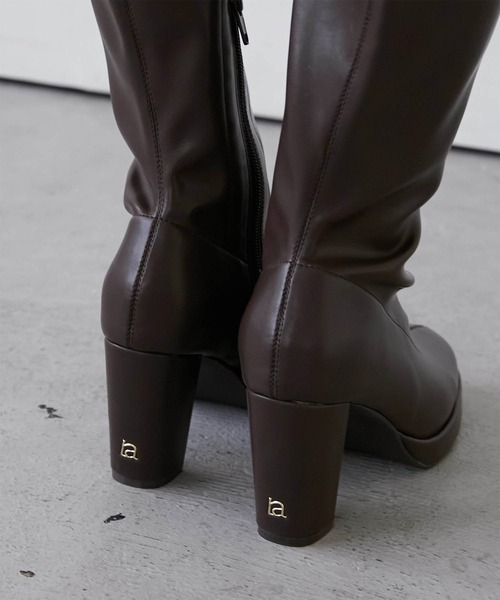 Luan（ルアン） ブーツ 「Luan」STRETCH LEATHER LONG BOOTS