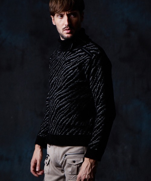 HIDEAWAYS NICOLE（ハイダウェイ ニコル） セーター ニット ゼブラ柄衿