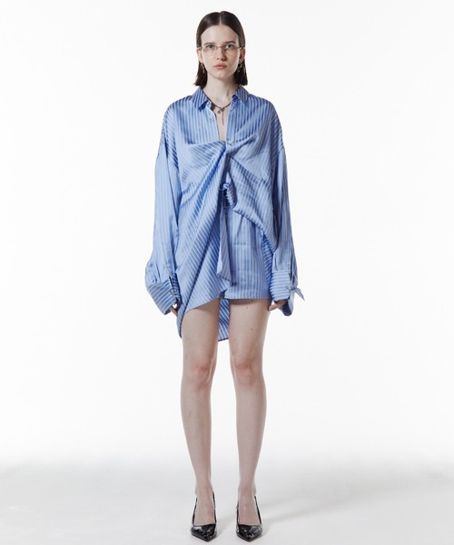 JOSE MOON（ジョゼムーン） ブラウス シャツ JOSEMOON SATIN STRIPE