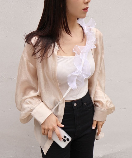 CEMO NEMO（セモネモ） 「ストラップシート付属」 フリル パール