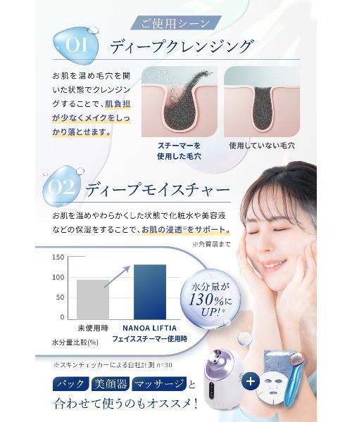 NANOA（ナノア） リフティア フェイススチーマー パープル : ZOZOTOWN