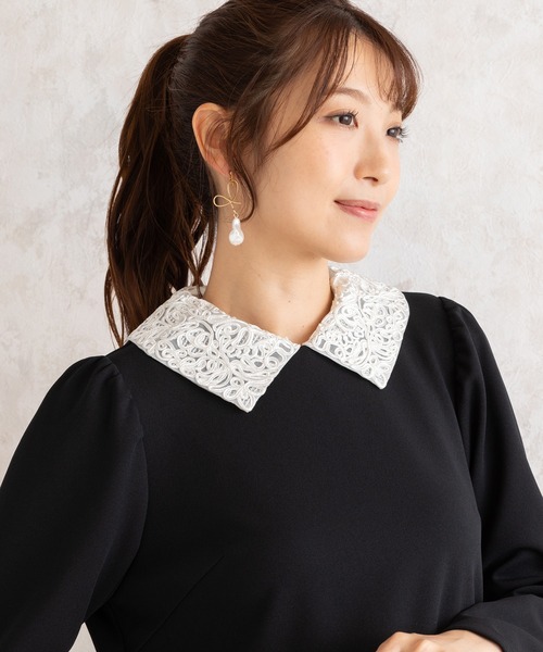 Rose Tiara（ローズティアラ） ブラウス シャツ 襟付きフリル切替