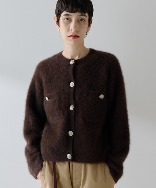 Whim Gazette（ウィム ガゼット） カーディガン ファーボタン