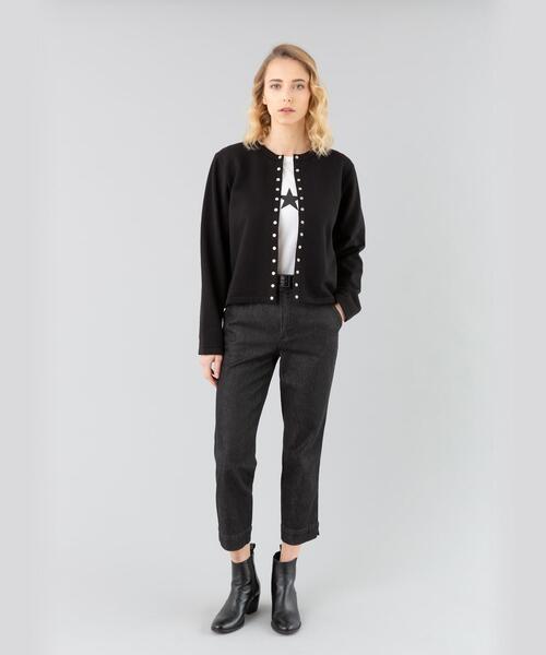 agnes b.（アニエスベー） カーディガン コットン メルトン 長袖