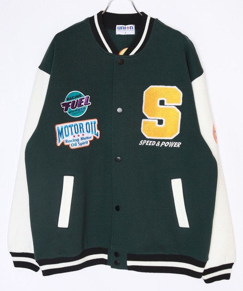 スタジャン 76Lubricants サガラ刺繍 76ワッペン ヘビーウエイト