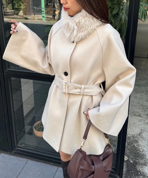 Chico（チコ） コート アウター ファー取り外しケープコート