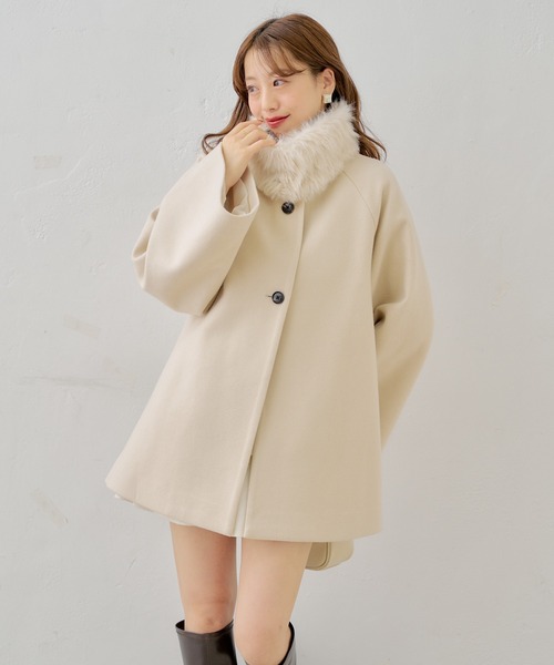 Chico（チコ） コート アウター ファー取り外しケープコート