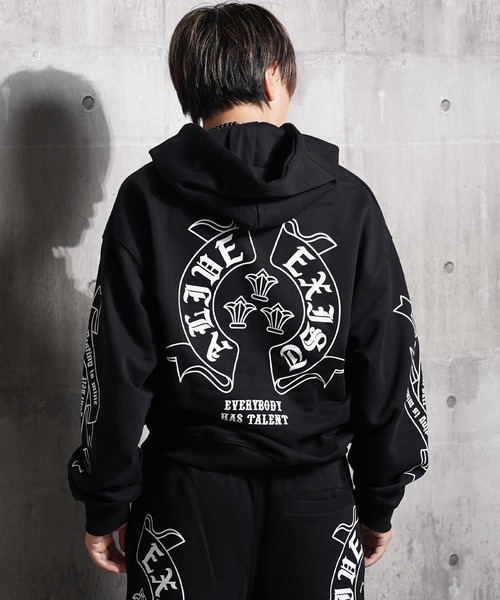 パーカー 「セットアップ 対応」CVC裏毛 袖ロゴ ZIPパーカー / CVC