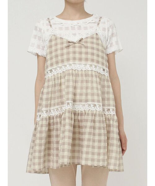 merry jenny（メリージェニー） キャミソール checkフレアベビードール