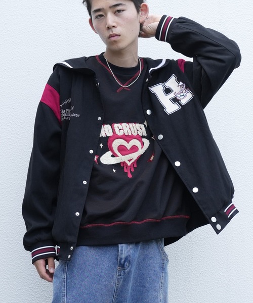 スタジャン HOOK -original- リバーシブルセーラーカラーブルゾン