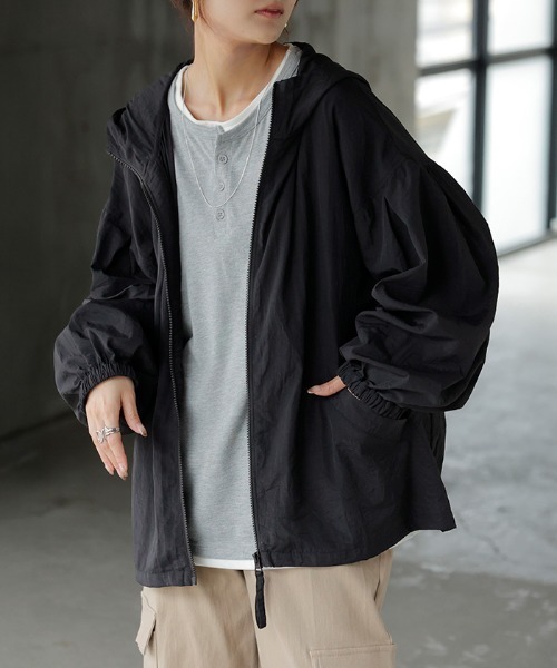 HUG.U（ハグユー） ブルゾン ジャンバー 撥水 ポケッタブル ナイロン