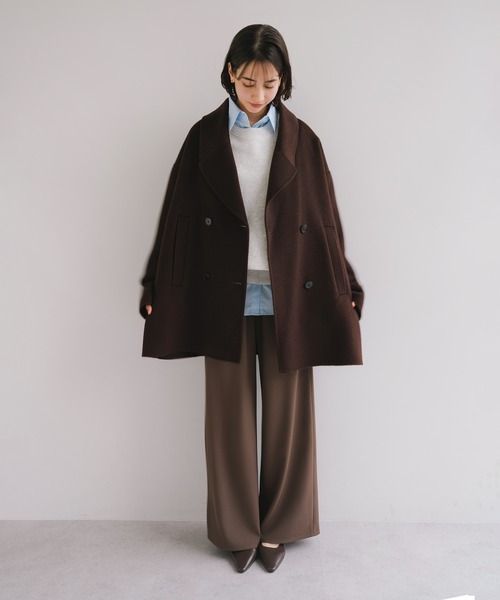 evernavy ピーコート pコート 「新色追加」ウールリバーPコート