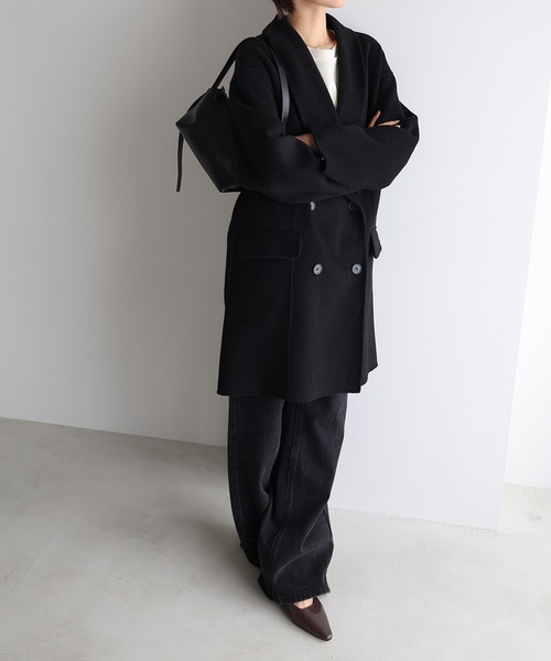 evernavy コート アウター ウールリバーダブルコート レディース