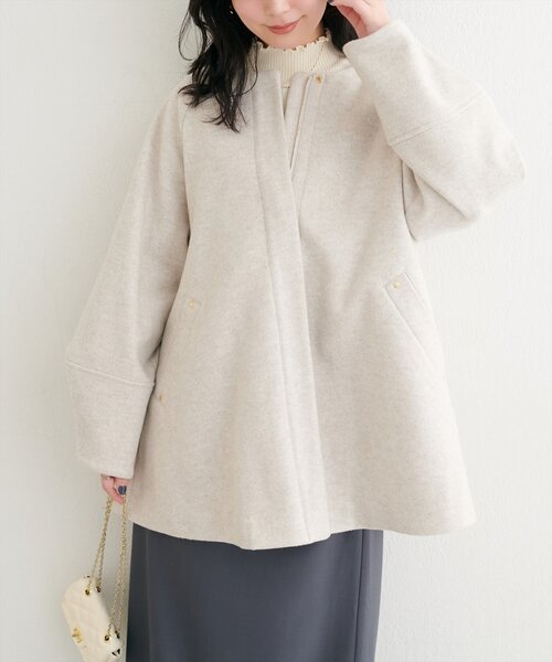 natural couture ノーカラーコート コート 「osono」2WAYノーカラー