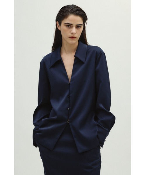 RIM.ARK ブラウス シャツ Open collar slim SH JK オープンカラー