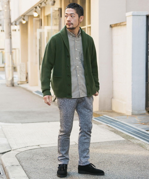 URBAN RESEARCH ROSSO MEN カーディガン エルボーパッチ付きショール