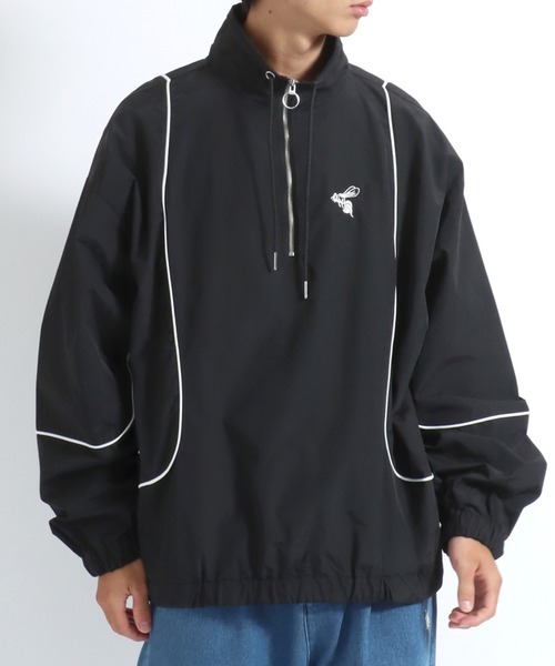 ナイロンジャケット 別注 蜂さんワンポイント刺繍 ナイロンアノラック