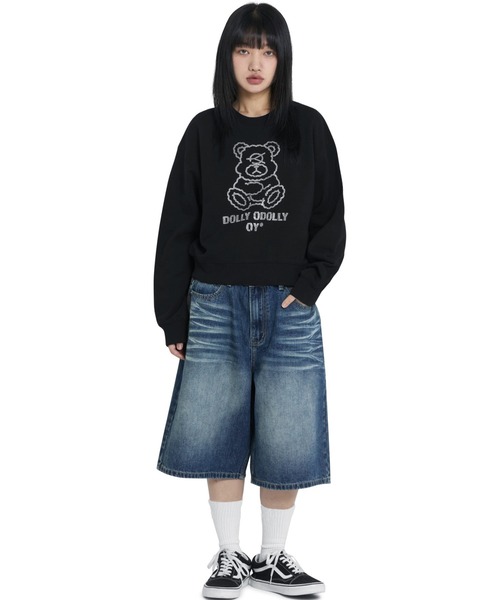OY（オーワイ） トレーナー スウェット STONE DOLLY CROPPED CREWNECK