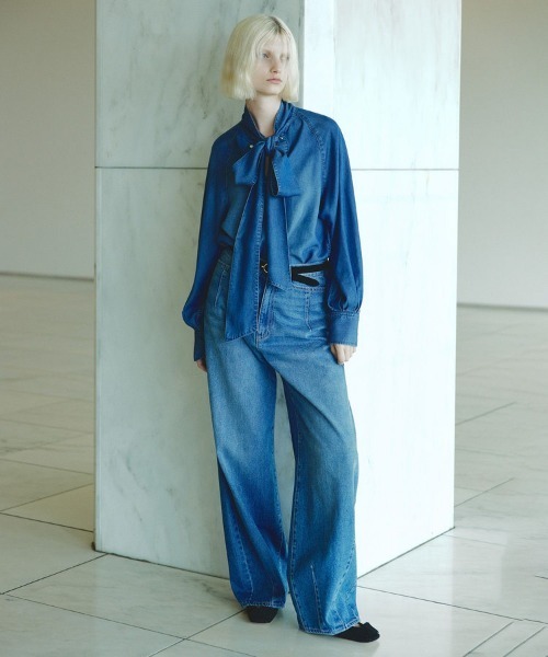 allureville（アルアバイル） ブラウス シャツ デニムボウブラウス