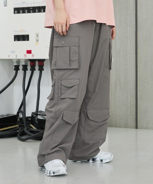 カーゴパンツ マルチポケットドレープオーバーサイズバギーカー