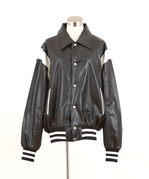 スタジャン a.p.o.v. 合成皮革スタジャン メンズ レディース