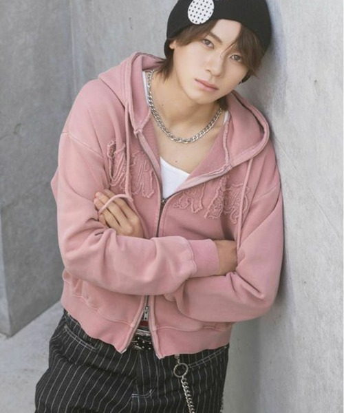 SPINNS（スピンズ） パーカー 「内田金吾くん着用」短丈ダブルジップ