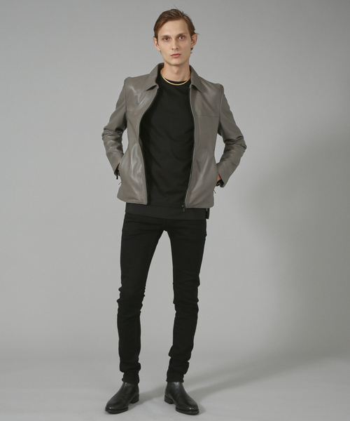 5351 POUR LES HOMMES 革ジャン ライダース ラムレザーシングル